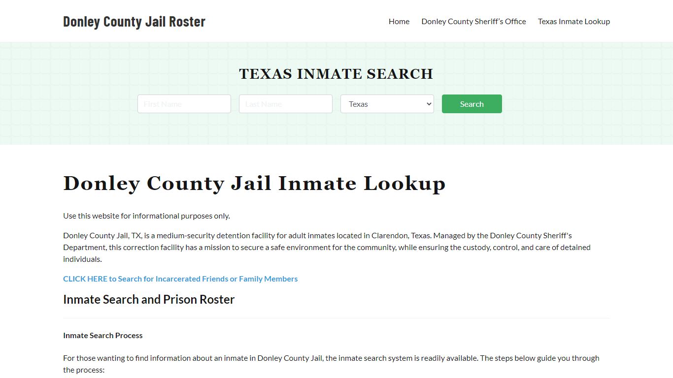 Donley County Jail Roster Lookup, TX, Inmate Search