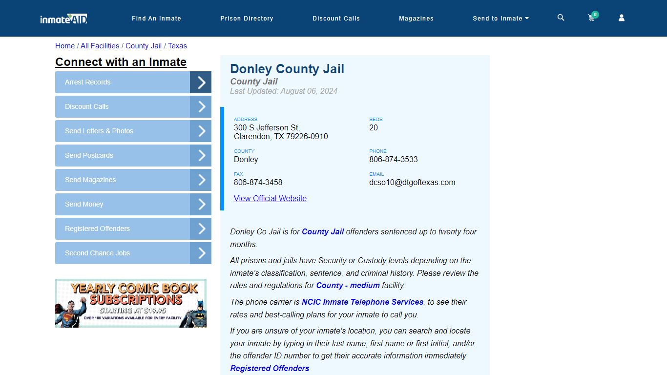 Donley County Jail - Inmate Locator